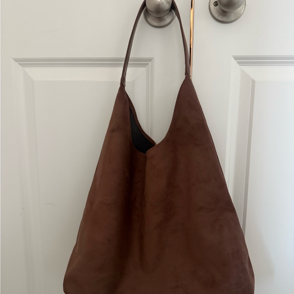 Chic Brown Suede Shoulder Bag